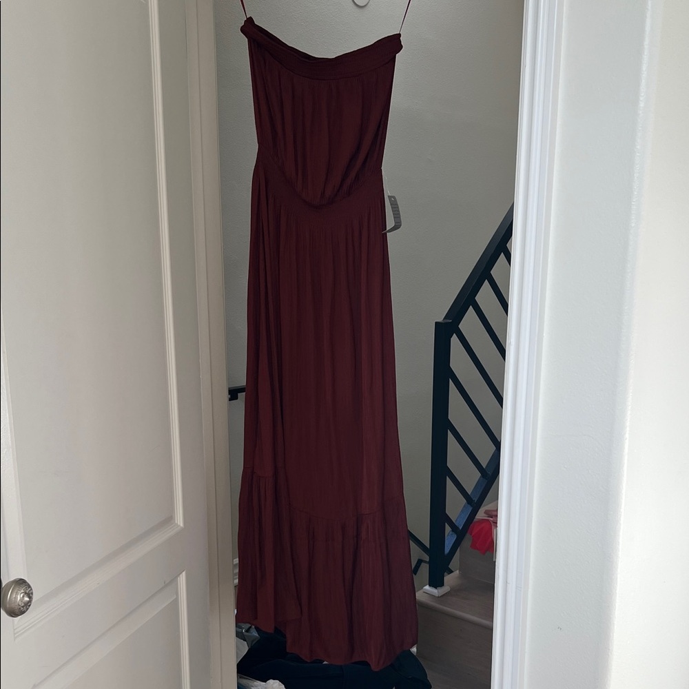 Socialite Strapless Wine Dress